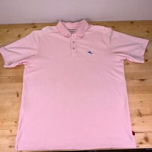 Tommy Bahama IslandZone Supima‎ Polo Shirt Pink L Large Performance Golf